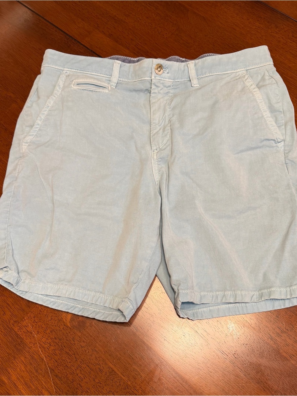 johnnie-O Nassau Logo Peacock Blue Chino Golf Shorts Mens Size 34 X 7 Resortwear